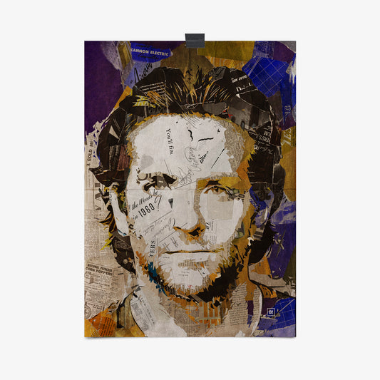 Be inspired by our iconic collage portrait art print of Bradley Cooper. This artwork was printed using the giclée process on archival acid-free paper, capturing its timeless beauty in every detail.