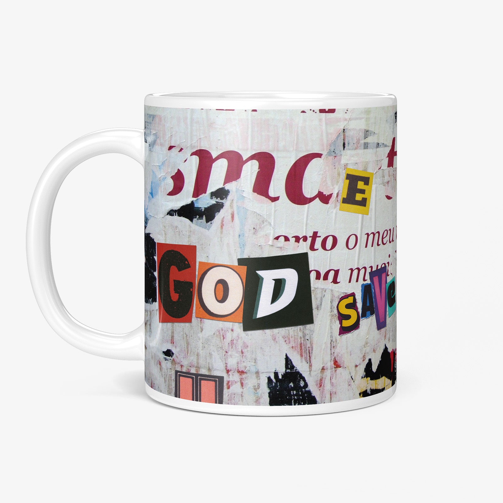 Be inspired by our "God Save My Coffee" Coffee Mug. Featuring a 11oz size with the handle on the left.