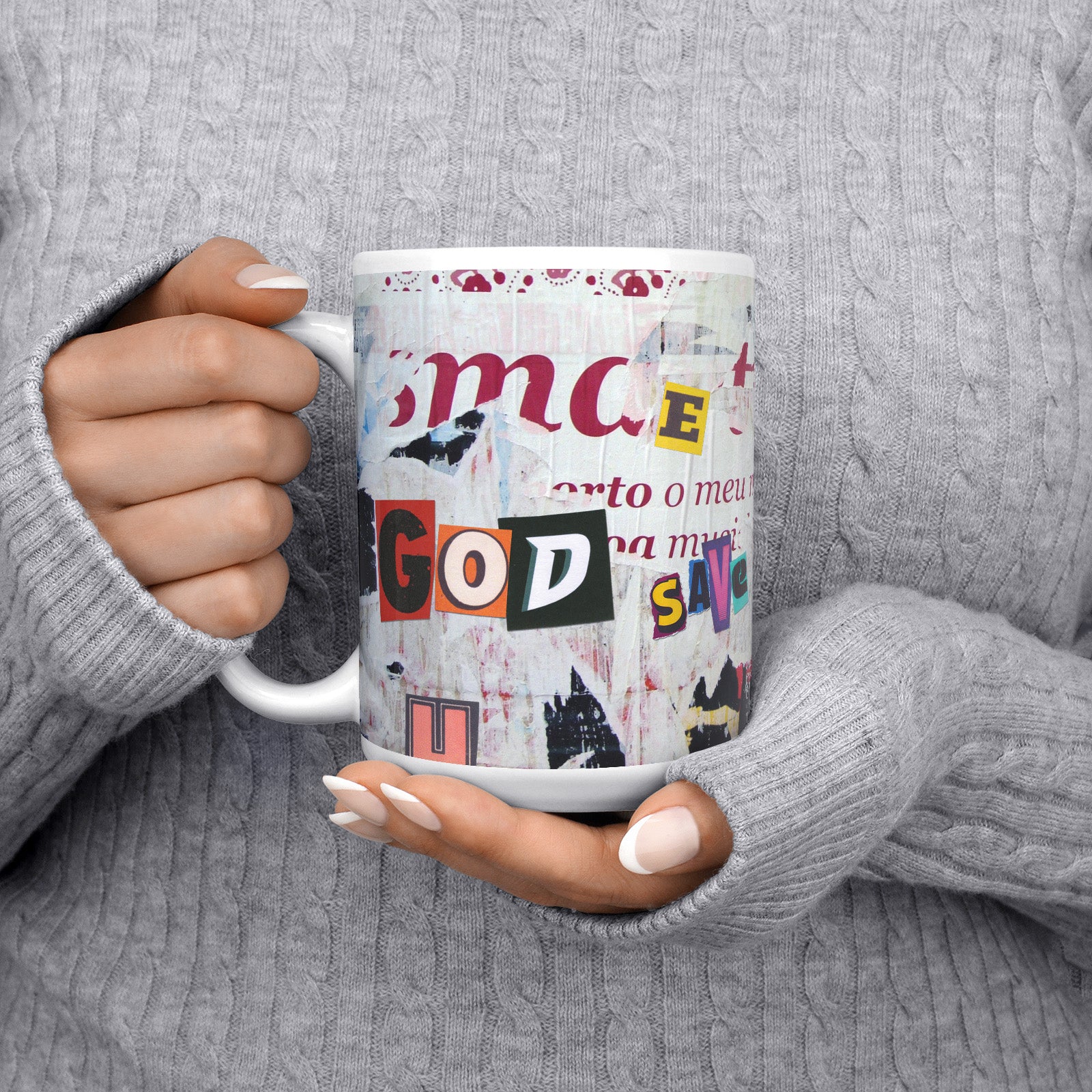 Be inspired by our "God Save My Coffee" Coffee Mug.  Featuring a 15oz size with the handle on the left.