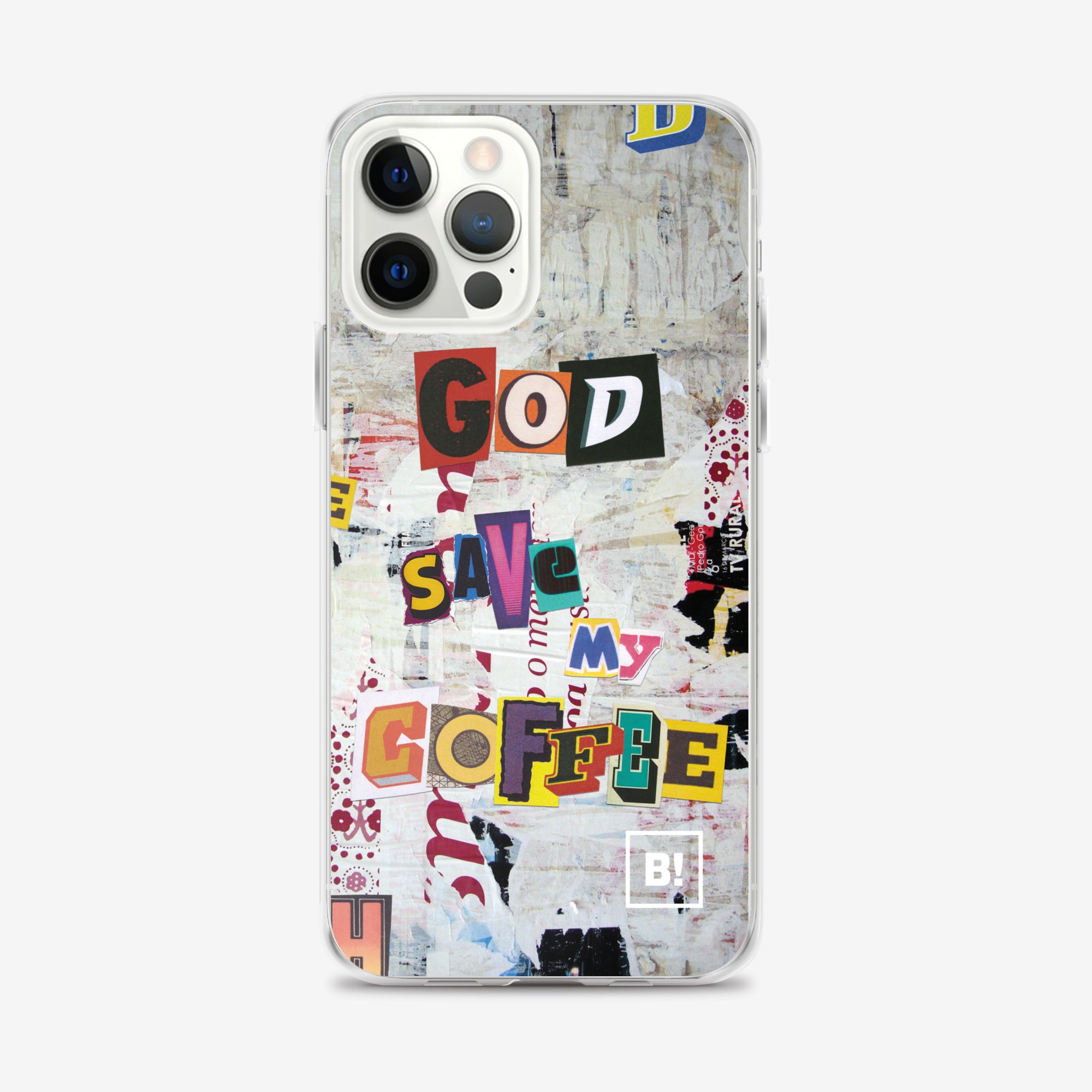 Binspired God Save My Coffee iPhone 12 Pro Max Clear Case