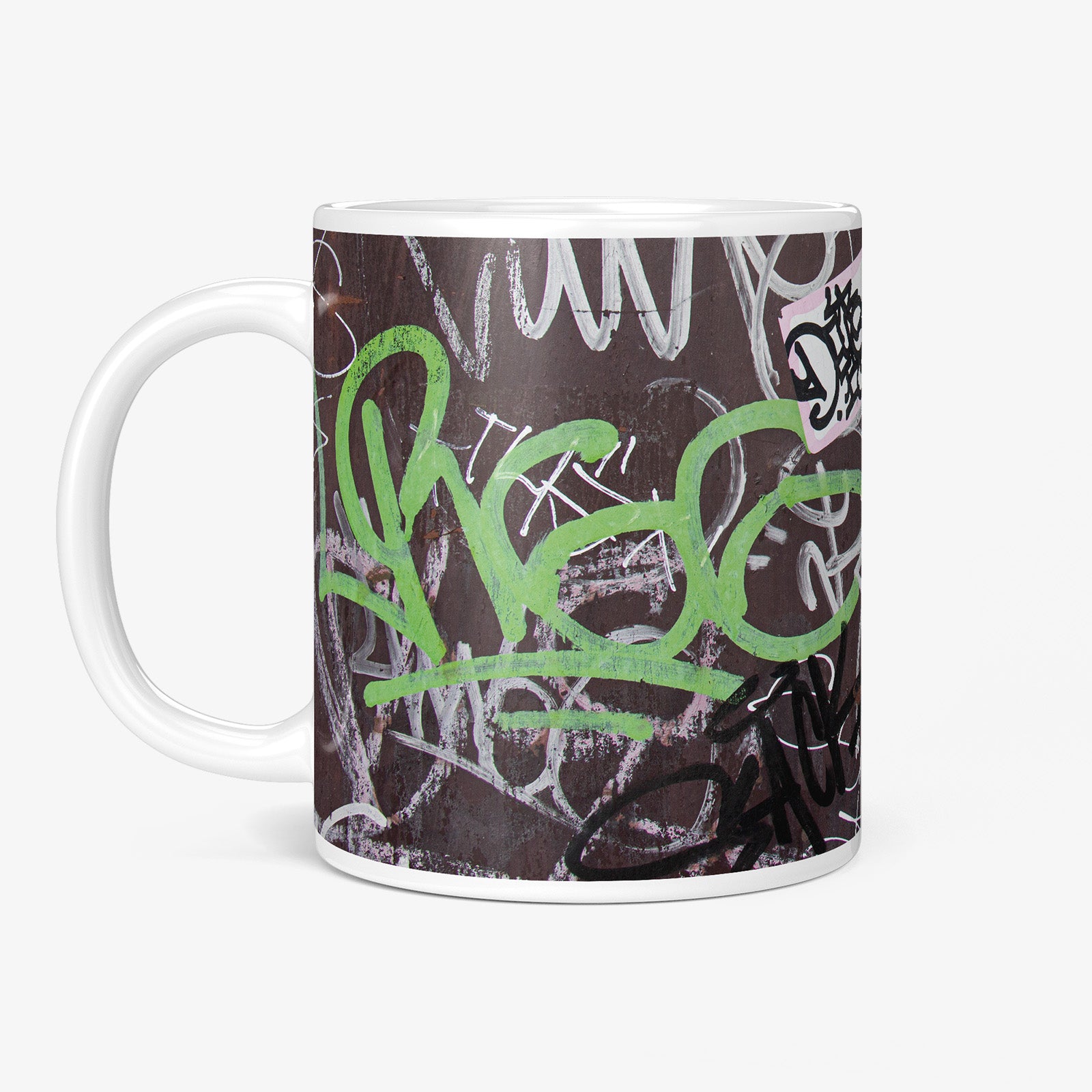 Be inspired by our Urban Art Coffee Mug "Hack Attakk - No2" from Chiang Mai. This mug features an 11oz size with the handle on the left.