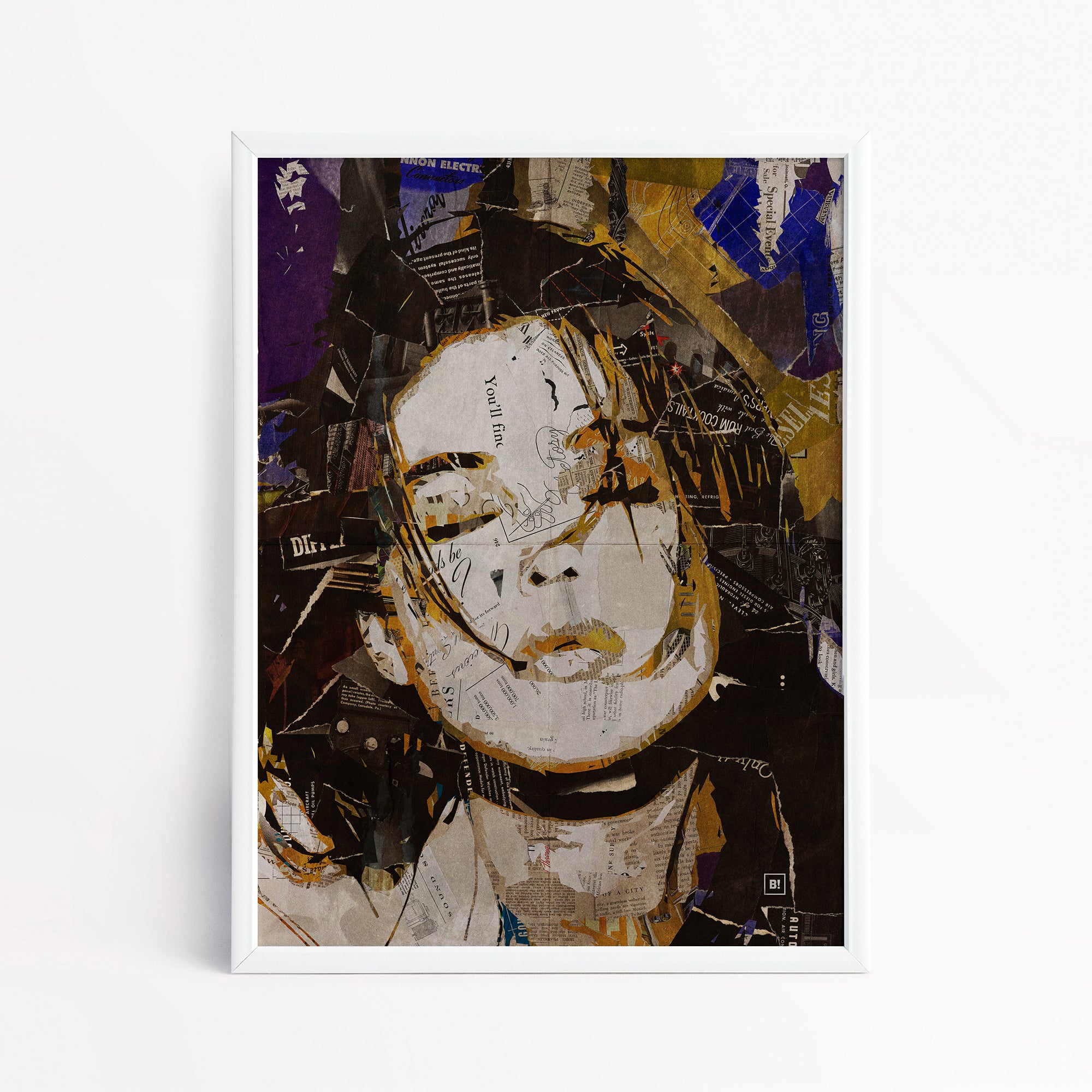 Binspired Monica Bellucci Portrait 50x70cm Art Print White Frame