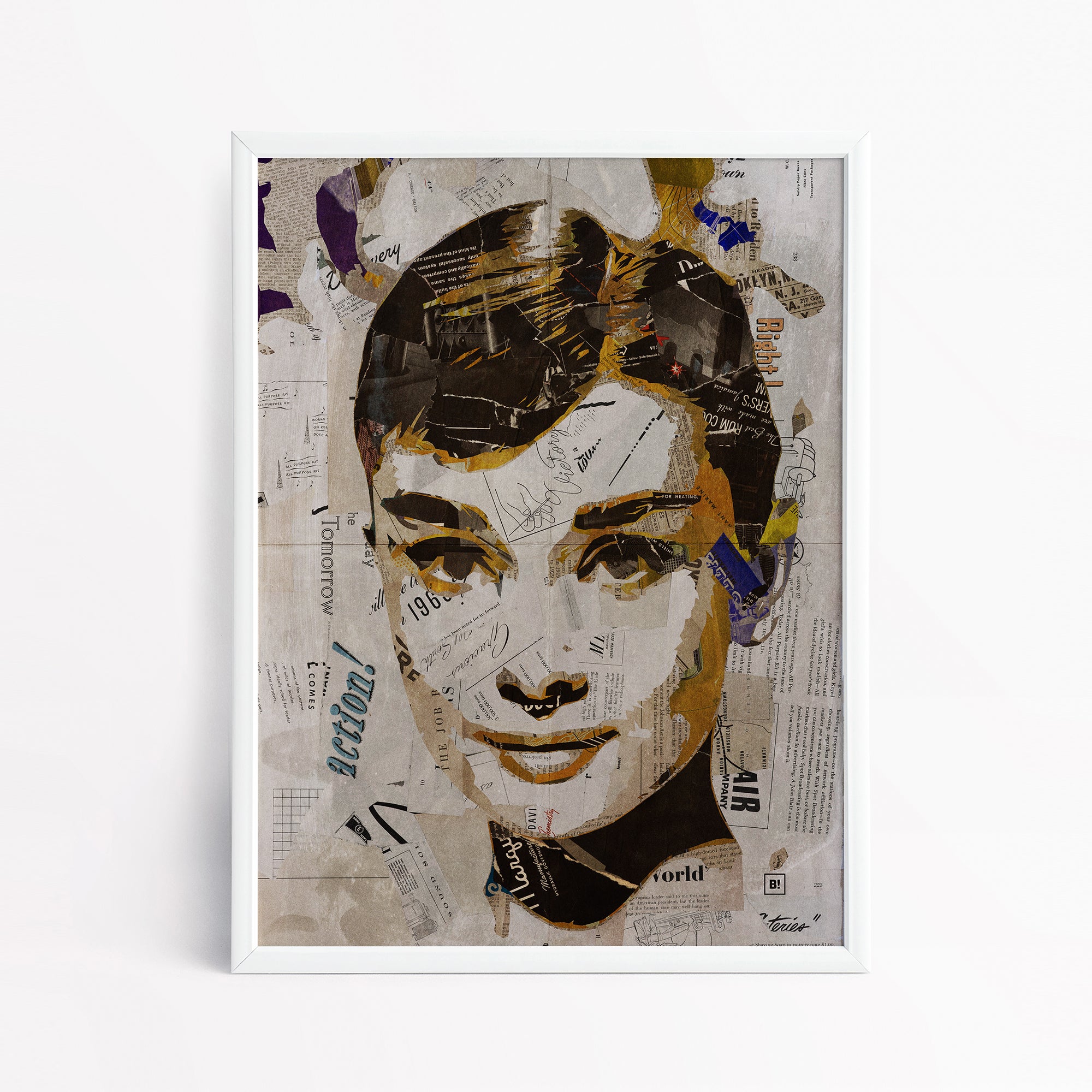 Design Painting collage Printable Audrey Hepburn Pop Art 
