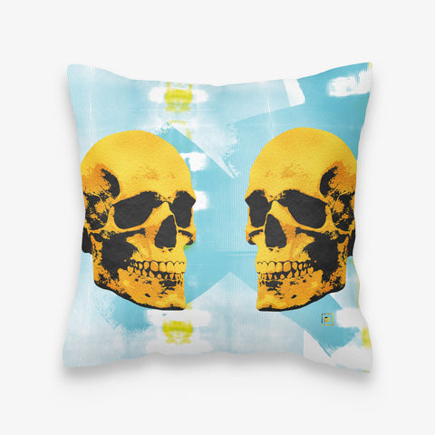 Binspired Golden Skulls High Five Square Pillow Cover