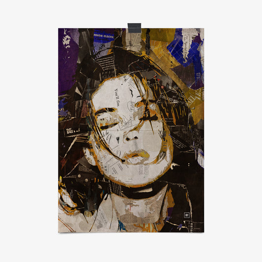 Be inspired by our iconic collage portrait art print of Monica Bellucci. This artwork was printed using the giclée process on archival acid-free paper, capturing its timeless beauty in every detail.