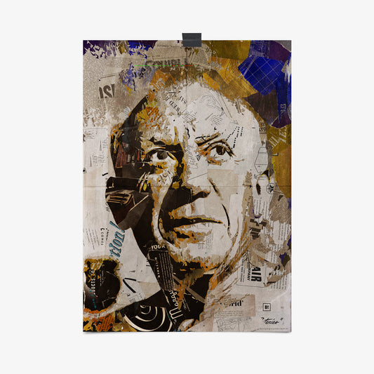 Be inspired by our iconic collage portrait art print of Pablo Picasso. This artwork was printed using the giclée process on archival acid-free paper, capturing its timeless beauty in every detail.